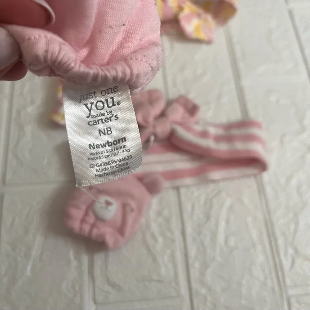 Baby Girl Headband and Scratch Mitten Sets, pink, Newborn - One Size